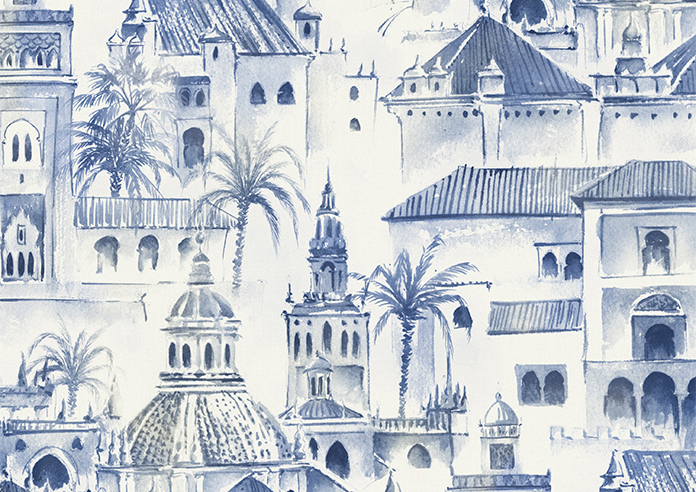 Voyage, Atlantic Blue - Motorised Roman Blind - Image 7